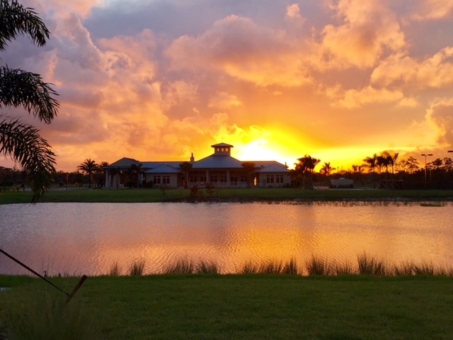 clubhouse at sunset